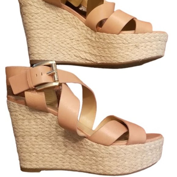 MICHAEL Michael Kors Shoes - 👡 EUC | MICHAEL Michael Kors | Gorgeous | Tan leather wedge sandal | Size 7M 👡